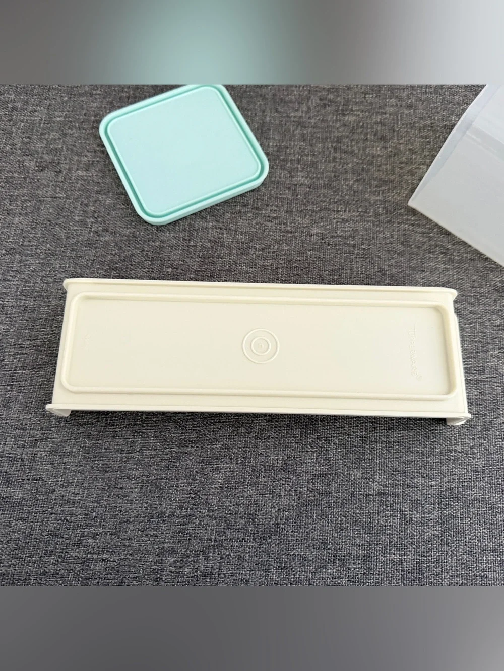 Tupperware Vintage Mint Green Cheese and Cracker Keeper Container Slide Out Tray